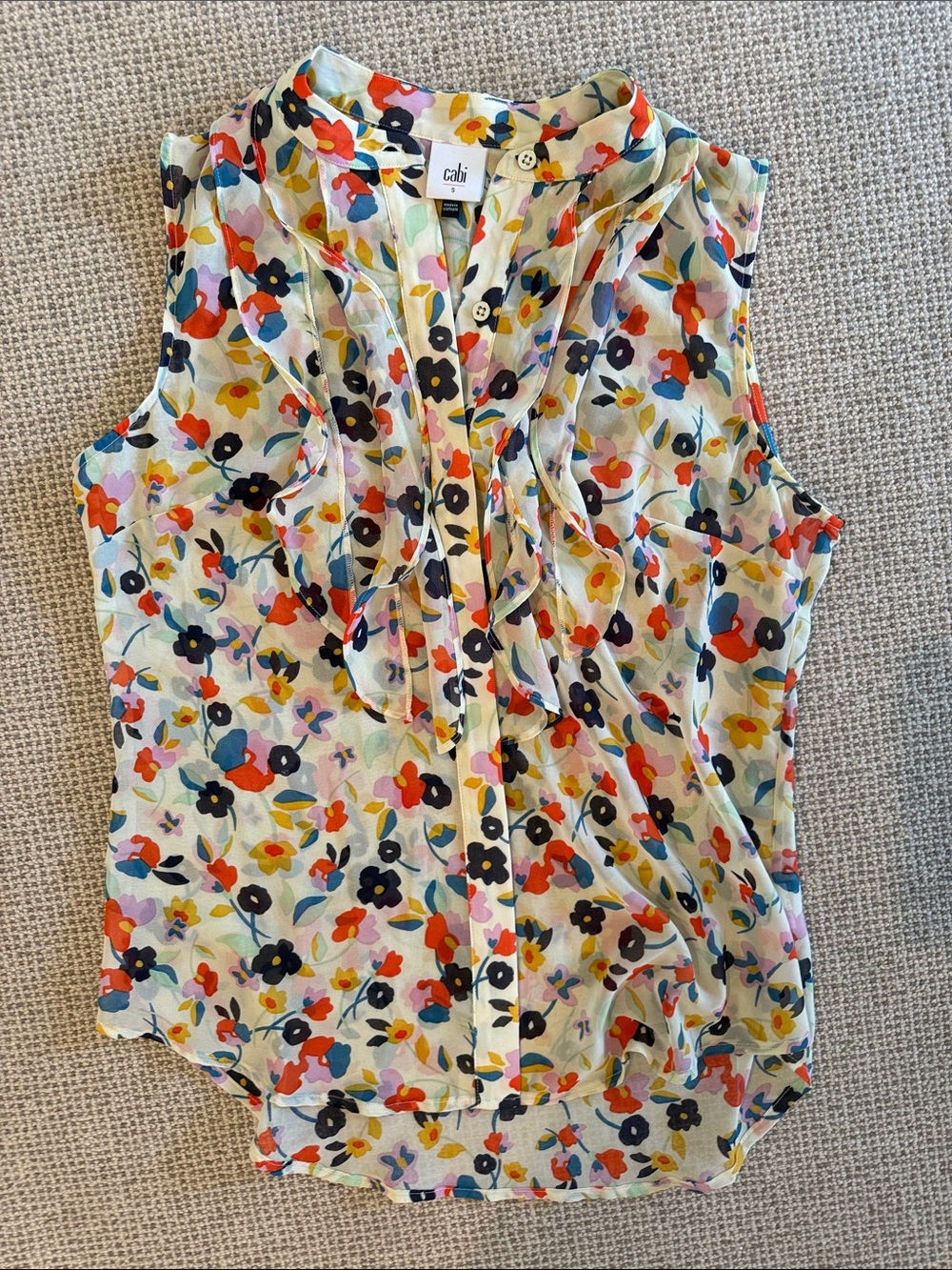 Cabi ruffle sheer fabric top - size S